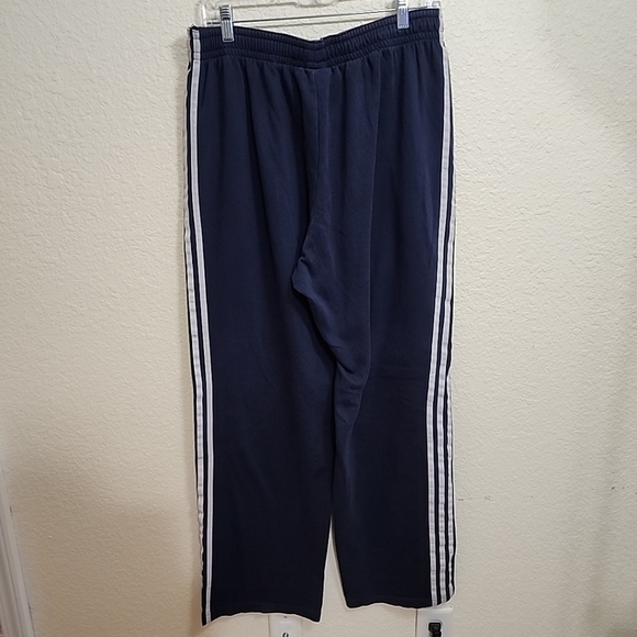Adidas Sweatpants Mens XL Navy Blue 3 Stripes Lounge Joggers Pockets Fleece. - Picture 3 of 8